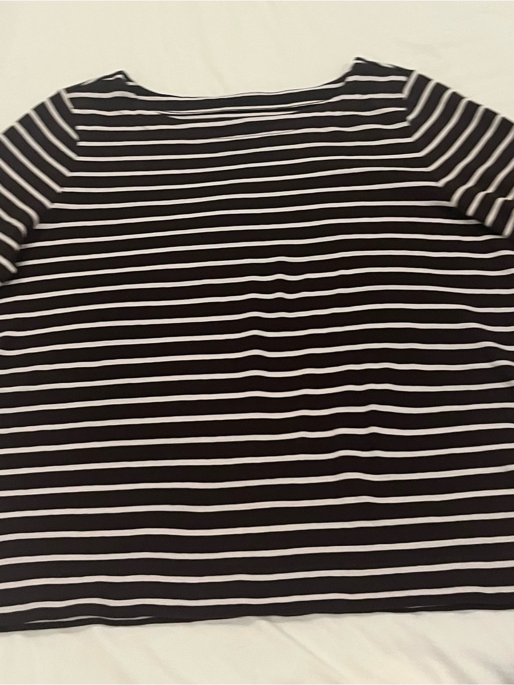 Brown and Creamy White Striped 3/4 Sleeve Top